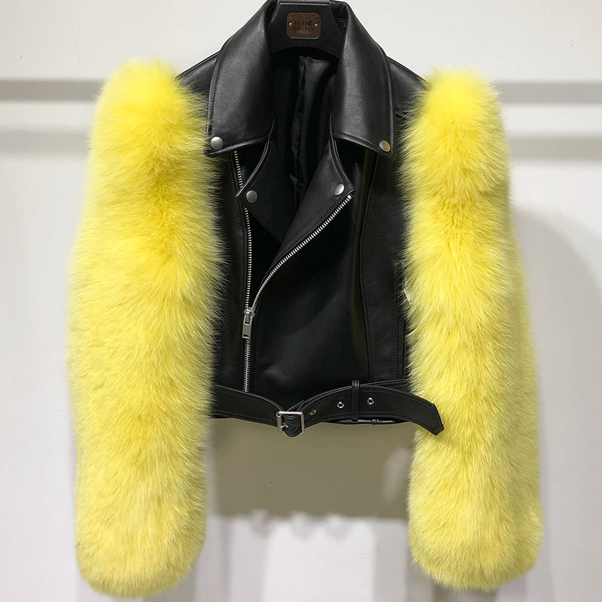 Regina Genuine Leather and Natural Fur Coat