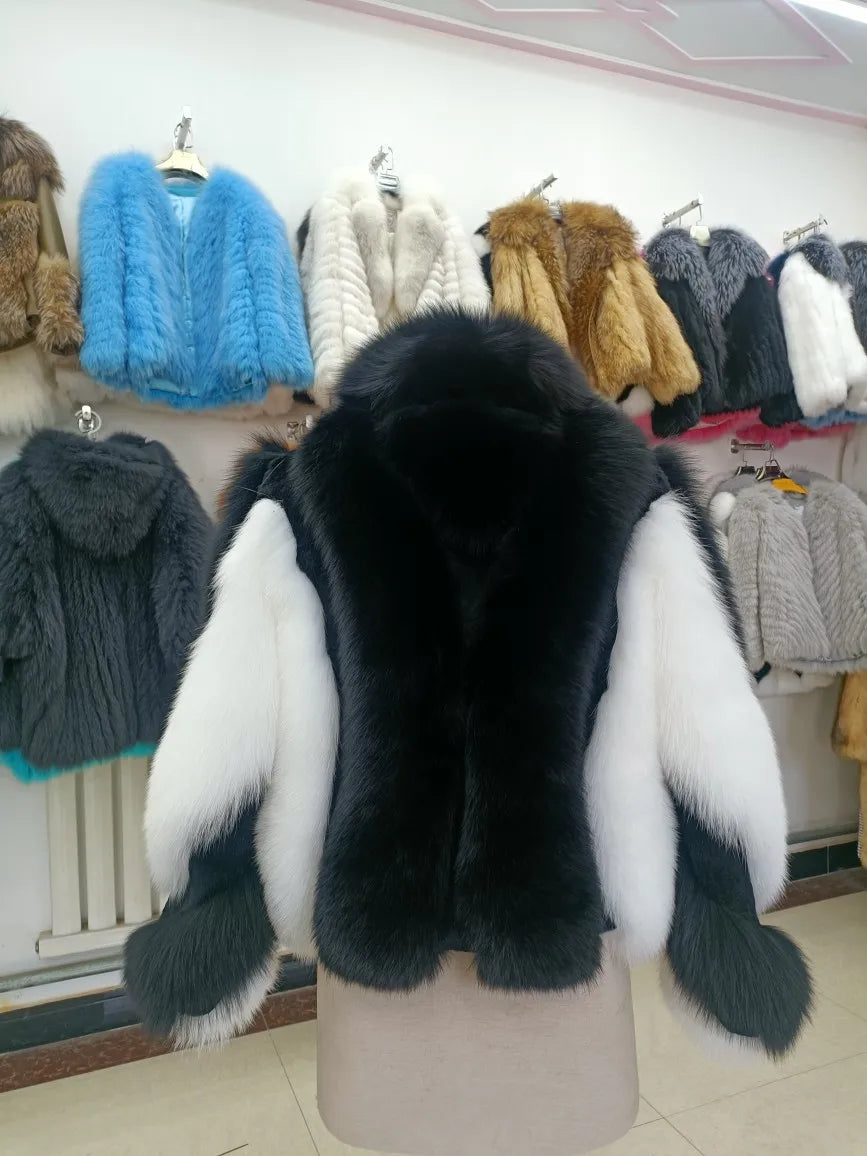 Blair Fox Fur Coat with Collar