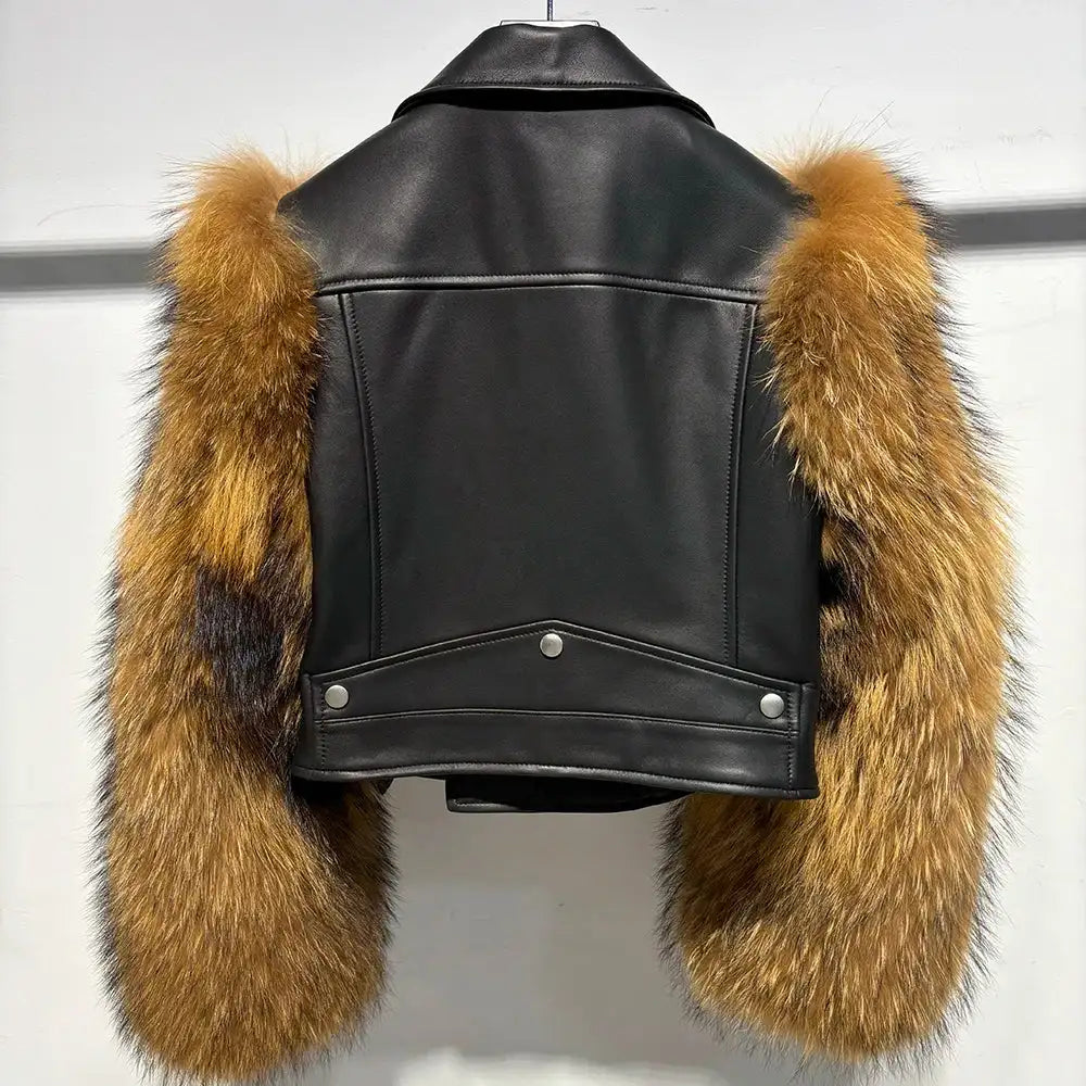Regina Genuine Leather and Natural Fur Coat