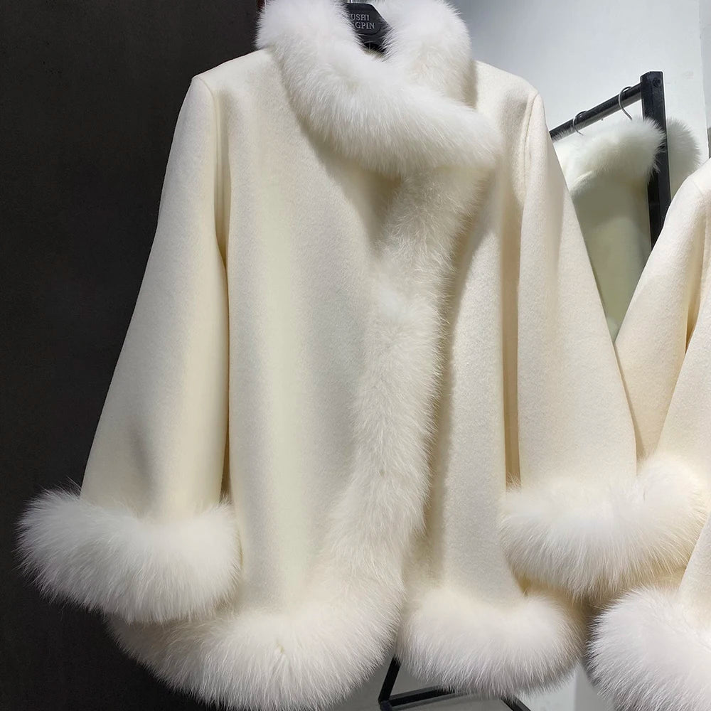 Leonora Wool Coat and Fox Fur Collar